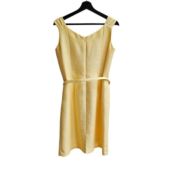 Antonio Melani Yellow and Silver Classic Sleeveless Dress with Belt, Size Medium - Picture 2 of 13